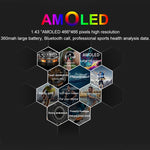 LEMFO AK59 Orologio intelligente con cinturino in acciaio con schermo rotondo AMLOED da 1,43 pollici