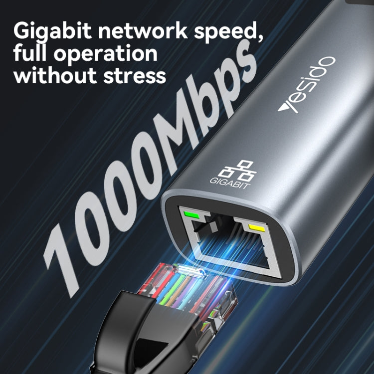 Yesido HB26 Adattatore 2 in 1 da USB+USB-C/Tipo-C a Ethernet