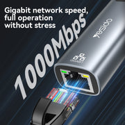 Yesido HB26 Adattatore 2 in 1 da USB+USB-C/Tipo-C a Ethernet