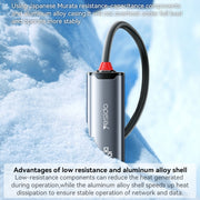Yesido HB26 Adattatore 2 in 1 da USB+USB-C/Tipo-C a Ethernet