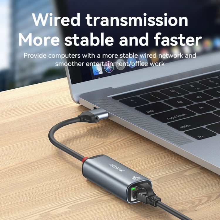 Yesido HB26 Adattatore 2 in 1 da USB+USB-C/Tipo-C a Ethernet