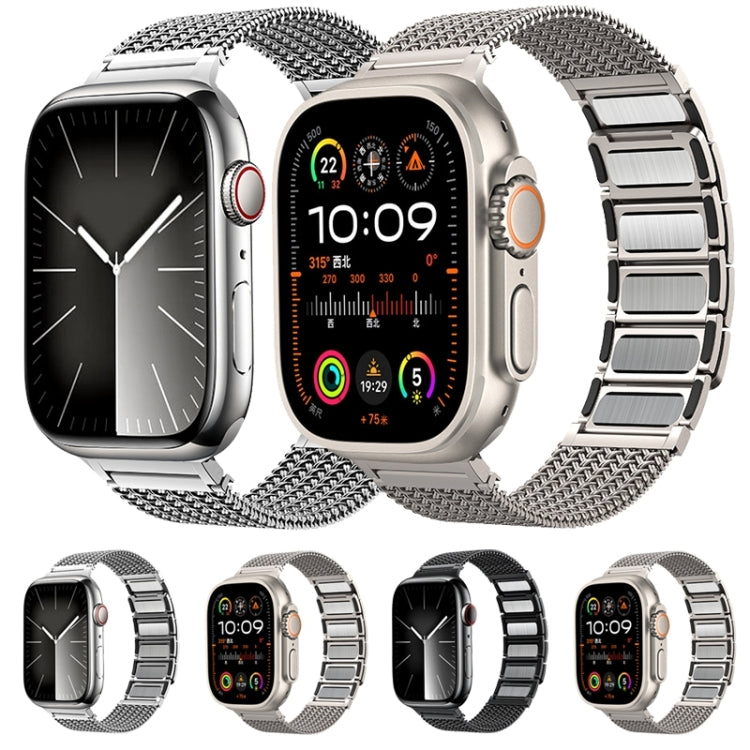 Cinturino per orologio in acciaio inossidabile con catena intrecciata con chiusura magnetica, For Apple Watch SE 2023 44mm, For Apple Watch SE 2023 40mm, For Apple Watch Ultra 2 49mm, For Apple Watch Series 9 45mm, For Apple Watch Series 9 41mm        ...