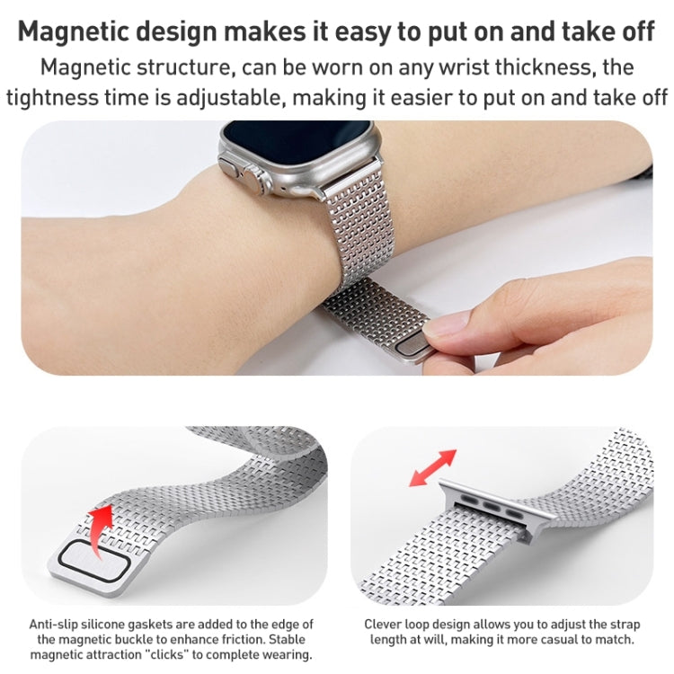 Cinturino per orologio in acciaio inossidabile con chiusura magnetica ad anello milanese, For Apple Watch SE 2023 44mm, For Apple Watch SE 2023 40mm, For Apple Watch Ultra 2 49mm, For Apple Watch Series 9 45mm, For Apple Watch Series 9 41mm            ...