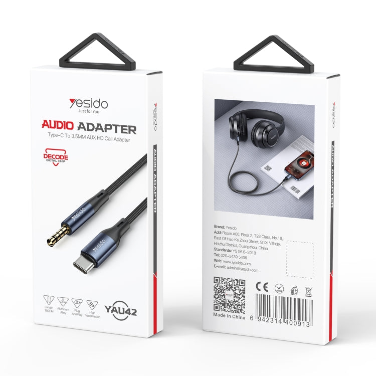 Yesido YAU42 cavo adattatore audio USB-C a 3,5 mm 1 m