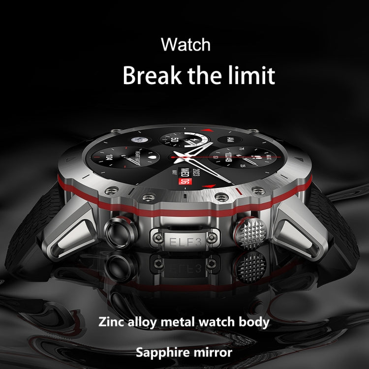 LEMFO ELF3 Orologio intelligente con cinturino in silicone per schermo rotondo TFT da 1,39 pollici Supporta il monitoraggio dell'ossigeno nel sangue