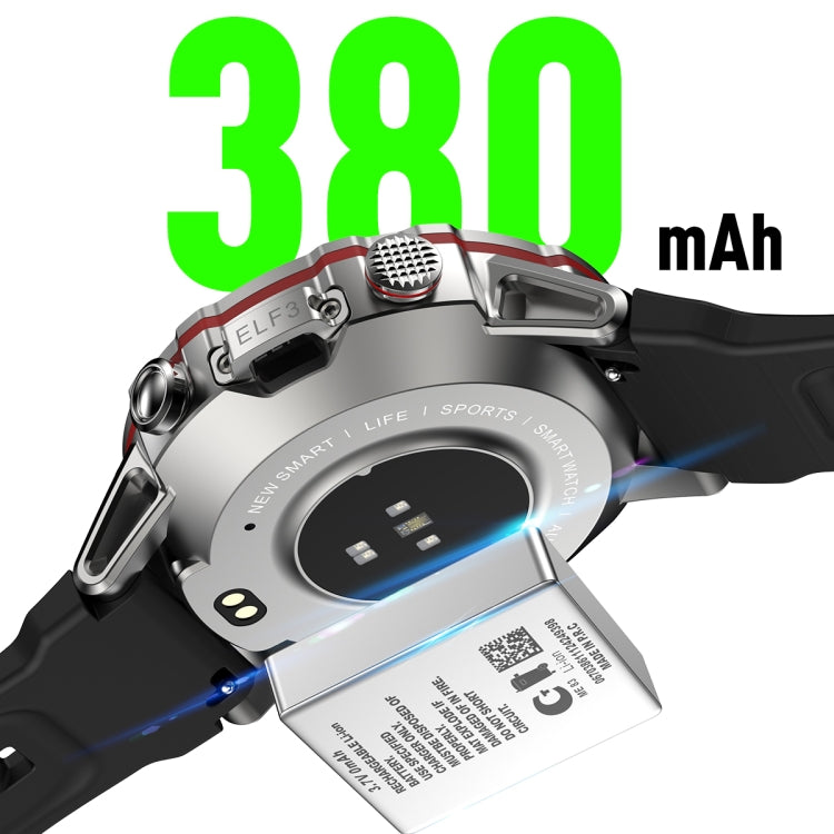 LEMFO ELF3 Orologio intelligente con cinturino in silicone per schermo rotondo TFT da 1,39 pollici Supporta il monitoraggio dell'ossigeno nel sangue
