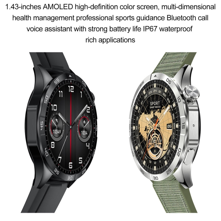 LEMFO HK4 Smart Watch con schermo rotondo AMOLED da 1,43 pollici supporta le chiamate Bluetooth