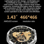 LEMFO HK4 Smart Watch con schermo rotondo AMOLED da 1,43 pollici supporta le chiamate Bluetooth