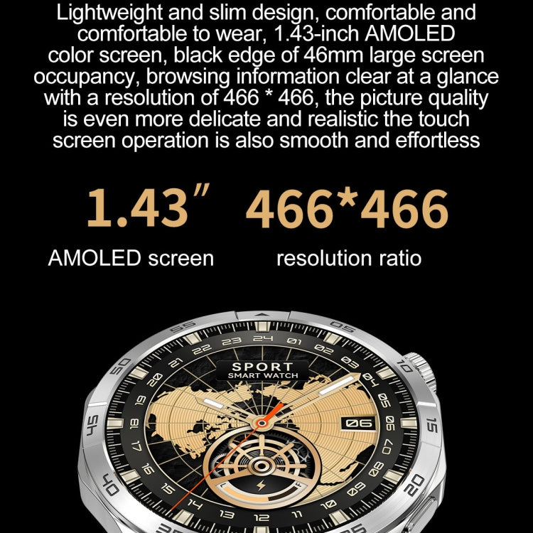 LEMFO HK4 Smart Watch con schermo rotondo AMOLED da 1,43 pollici supporta le chiamate Bluetooth