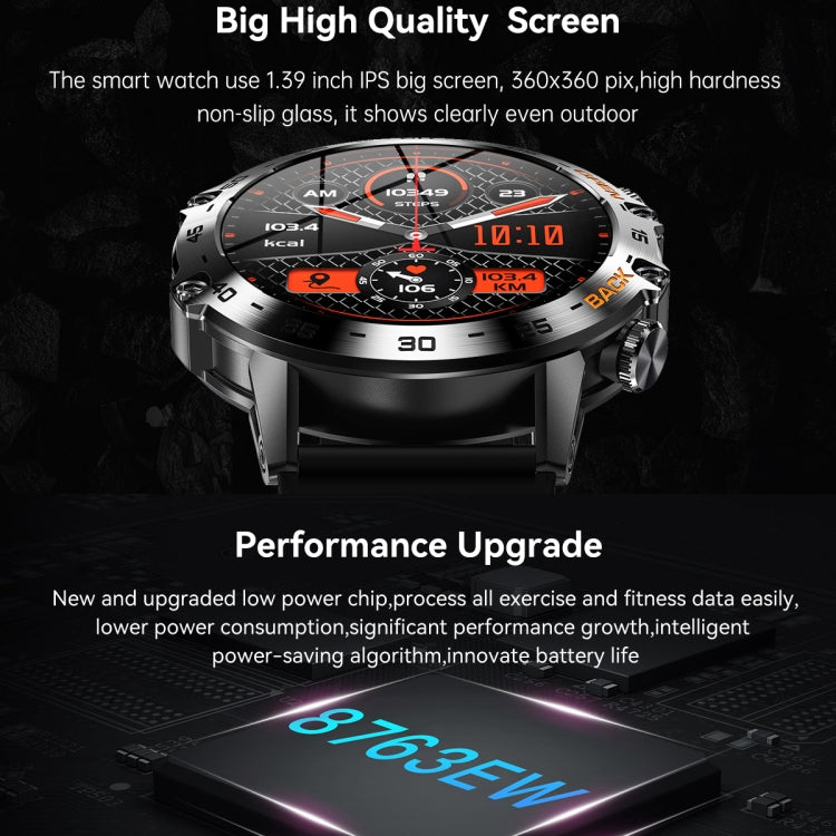 LEMFO K52 Smart Watch con schermo quadrato IPS da 1,39 pollici supporta le chiamate Bluetooth