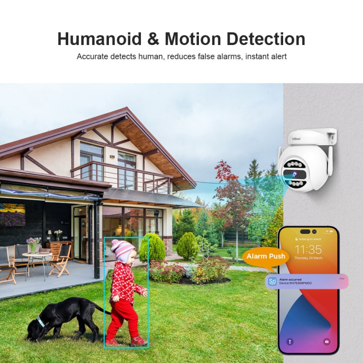 Telecamera WiFi HD 4MP con rilevamento movimento e visione nottur