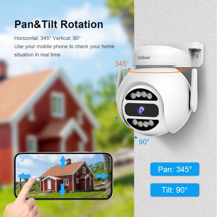 Telecamera WiFi HD 4MP con rilevamento movimento e visione nottur