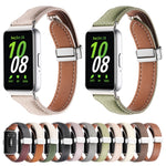 Cinturino per orologio sottile in pelle con fibbia magnetica texture Litchi, For Samsung Galaxy Fit 3
