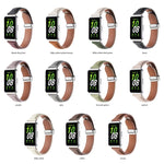 Cinturino per orologio sottile in pelle con fibbia magnetica texture Litchi, For Samsung Galaxy Fit 3