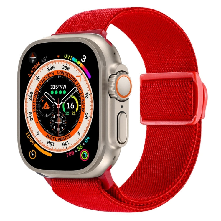 Cinturino per orologio in nylon con fibbia a scatto con trama in fibra di carbonio, For Apple Watch Ultra 2 49mm
