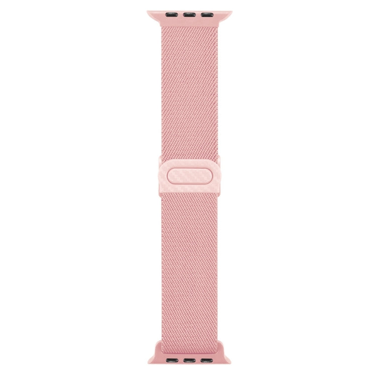 Cinturino per orologio in nylon con fibbia a scatto con trama in fibra di carbonio, For Apple Watch Series 7 45mm