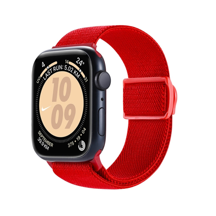 Cinturino per orologio in nylon con fibbia a scatto con trama in fibra di carbonio, For Apple Watch Series 7 45mm