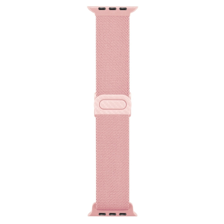 Cinturino per orologio in nylon con fibbia a scatto con trama in fibra di carbonio, For Apple Watch Series 10 46mm