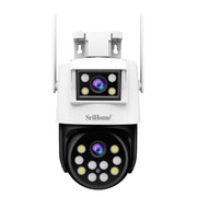 SriHome SH048 Telecamera IP a doppio obiettivo per visione notturna intelligente con tracciamento umanoide da 2 MP + 2 MP, SH048