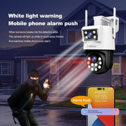 SriHome SH048 Telecamera IP a doppio obiettivo per visione notturna intelligente con tracciamento umanoide da 2 MP + 2 MP, SH048