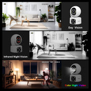 SriHome SH049 Telecamera IP HD a doppio obiettivo con tracciamento umanoide da 2 MP + 2 MP, SH049