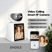 Srihome SH053 Baby monitor con telecamera IP intelligente con schermo IPS da 2 MP e 2,8 pollici, SH053