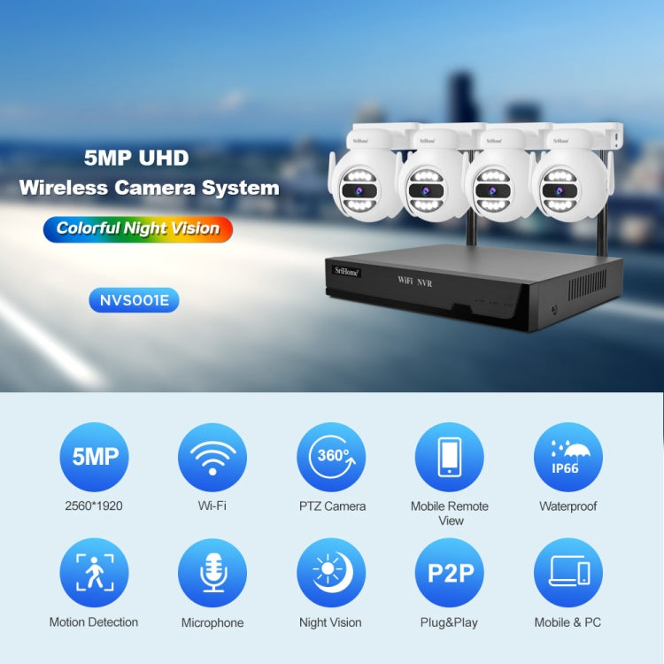 Videoregistratore di rete WiFi Ultra HD 4 canali SriHome