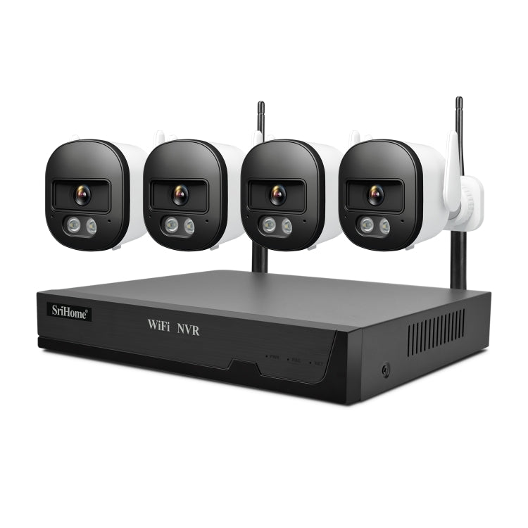 SriHome NVS001E-IPC056 Set videoregistratore di rete WiFi Ultra HD a 4 canali, US Plug, UK Plug, EU Plug, AU Plug