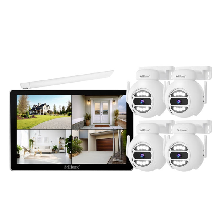 SriHome NVS010-IPC047 Set videoregistratore di rete WiFi Ultra HD a 4 canali, US Plug, UK Plug, EU Plug, AU Plug