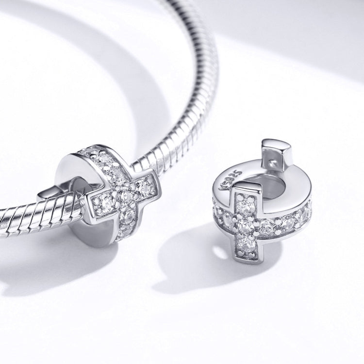 Accessori per braccialetti fai-da-te con perline alla moda Perline sciolte incrociate in argento sterling S925