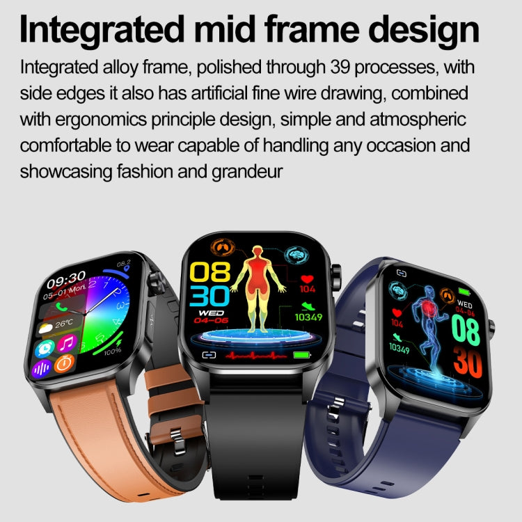 ET580 Schermo AMOLED da 2,04 pollici Sport Smart Watch Supporto chiamata Bluetooth / Funzione ECG