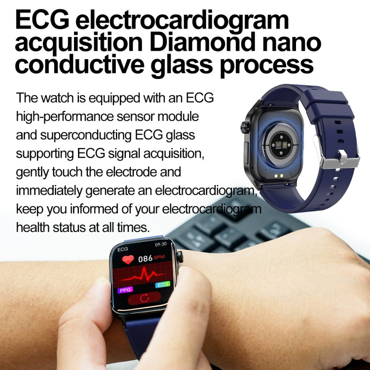ET580 Schermo AMOLED da 2,04 pollici Sport Smart Watch Supporto chiamata Bluetooth / Funzione ECG