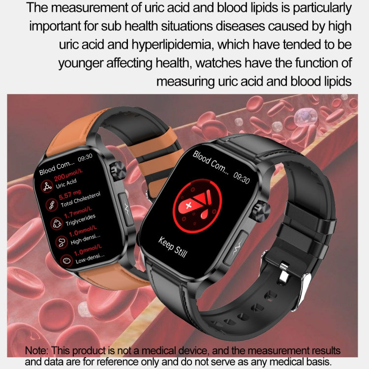 ET580 Schermo AMOLED da 2,04 pollici Sport Smart Watch Supporto chiamata Bluetooth / Funzione ECG