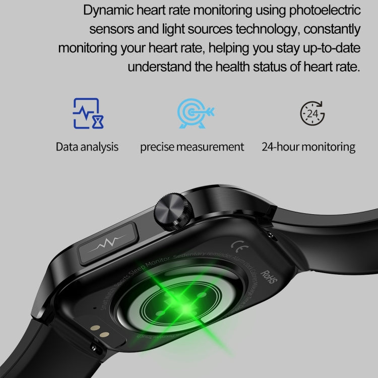 ET580 Schermo AMOLED da 2,04 pollici Sport Smart Watch Supporto chiamata Bluetooth / Funzione ECG