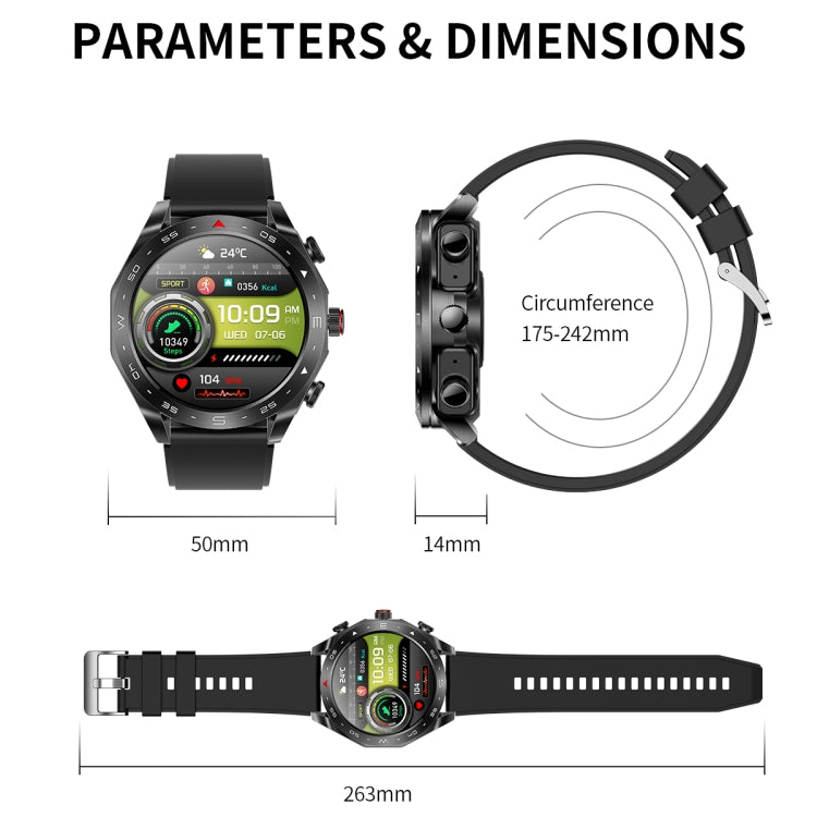 LEMFO T95 Schermo IPS da 1,52 pollici 2 in 1 Auricolare Bluetooth Smart Watch Supporta il monitoraggio della salute