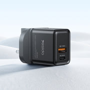 Caricabatterie a ricarica rapida GaN con interfaccia USB-C/Type-C+USB Yesido YC83 PD da 30 W, YC83
