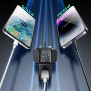 Caricabatterie a ricarica rapida GaN con interfaccia USB-C/Type-C+USB Yesido YC83 PD da 30 W, YC83