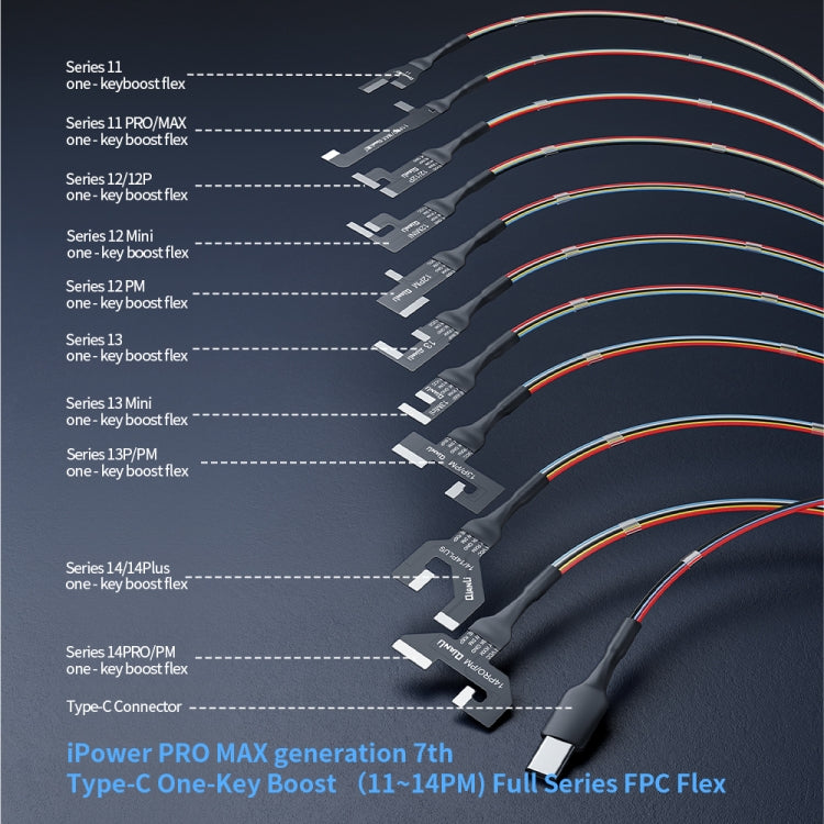 QianLi 7th Generation iPower Pro Max DC Power Check Test Cable for iPhone 6-14 Series