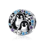 Accessori per bracciale casa pinguino in argento sterling S925 con perline di diamanti