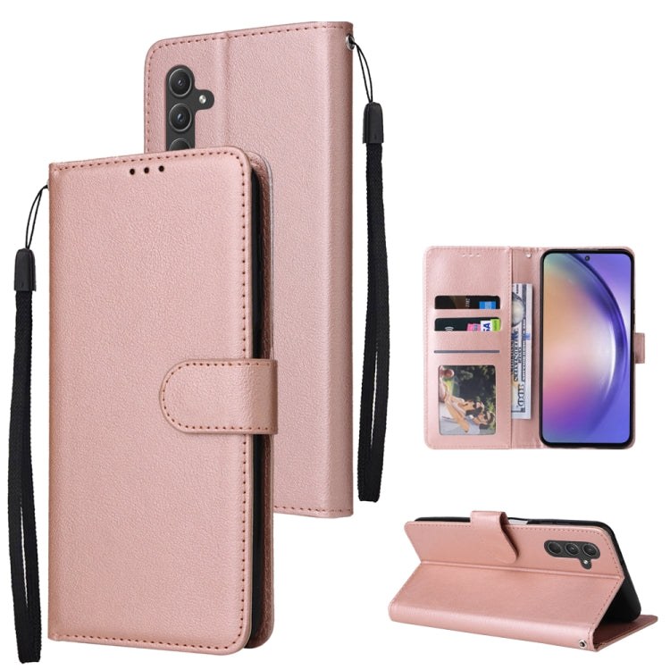 Custodia per cellulare multifunzionale in pelle con 3 slot per schede, For Galaxy A36 5G, For Galaxy A55 5G, For Galaxy A35 5G, For Galaxy A15