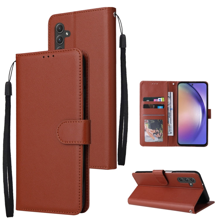 Custodia per cellulare multifunzionale in pelle con 3 slot per schede, For Galaxy A36 5G, For Galaxy A55 5G, For Galaxy A35 5G, For Galaxy A15