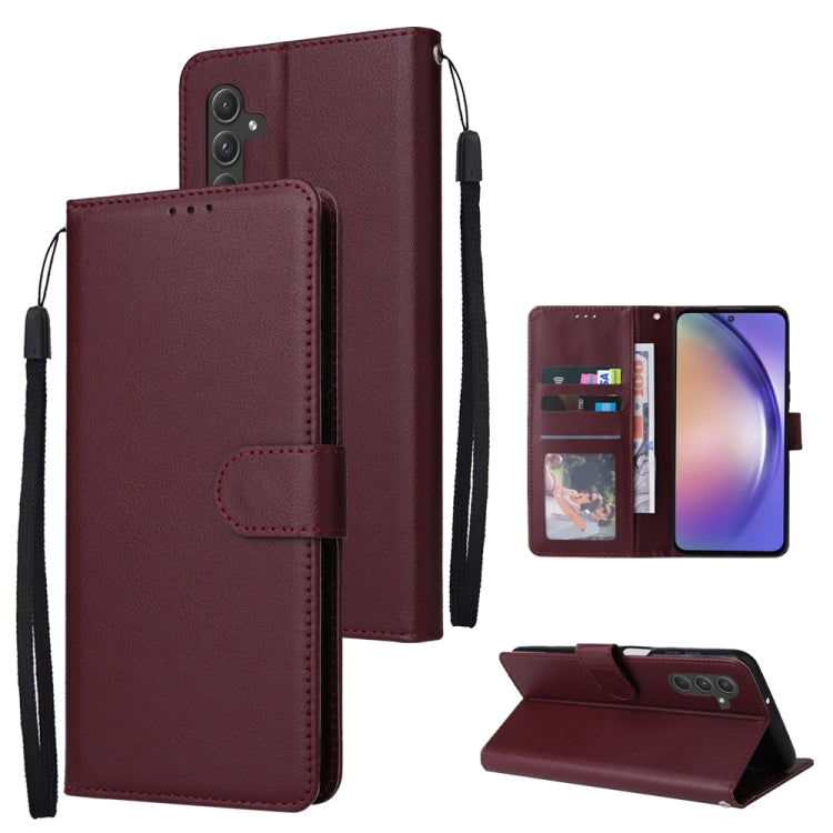 Custodia per cellulare multifunzionale in pelle con 3 slot per schede, For Galaxy A36 5G, For Galaxy A55 5G, For Galaxy A35 5G, For Galaxy A15
