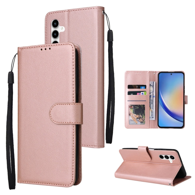 Custodia per cellulare multifunzionale in pelle con 3 slot per schede, For Galaxy A36 5G, For Galaxy A55 5G, For Galaxy A35 5G, For Galaxy A15
