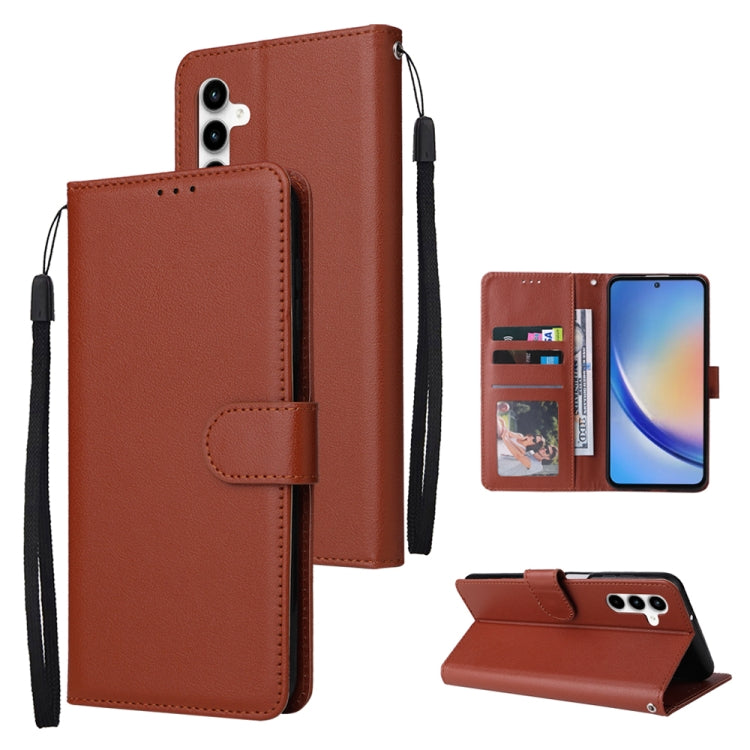Custodia per cellulare multifunzionale in pelle con 3 slot per schede, For Galaxy A36 5G, For Galaxy A55 5G, For Galaxy A35 5G, For Galaxy A15