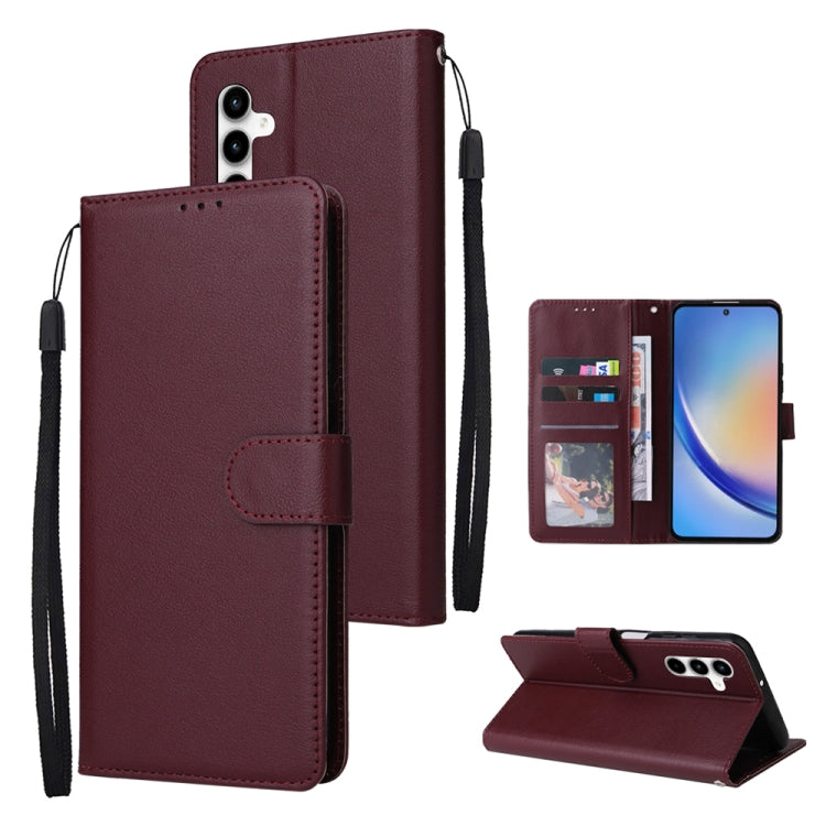 Custodia per cellulare multifunzionale in pelle con 3 slot per schede, For Galaxy A36 5G, For Galaxy A55 5G, For Galaxy A35 5G, For Galaxy A15