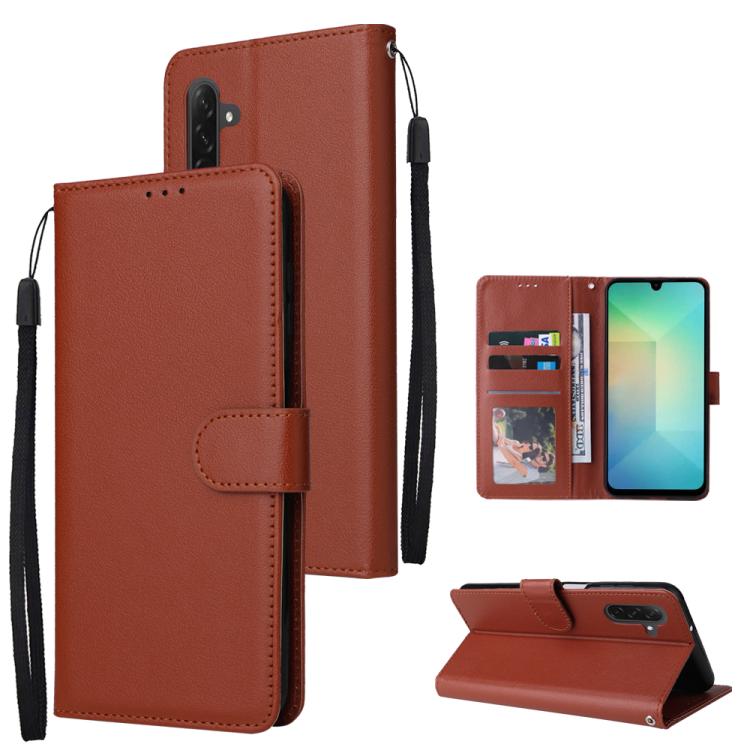 Custodia per cellulare multifunzionale in pelle con 3 slot per schede, For Galaxy A26 5G / A18 / A17, For Galaxy A57 5G, For Galaxy A37 5G, For Galaxy A56 5G