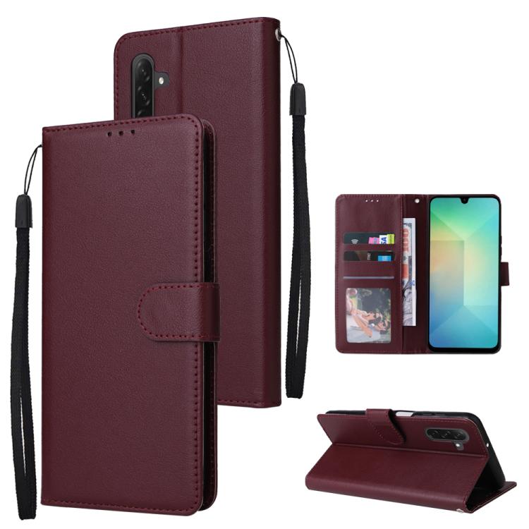 Custodia per cellulare multifunzionale in pelle con 3 slot per schede, For Galaxy A26 5G / A18 / A17, For Galaxy A57 5G, For Galaxy A37 5G, For Galaxy A56 5G
