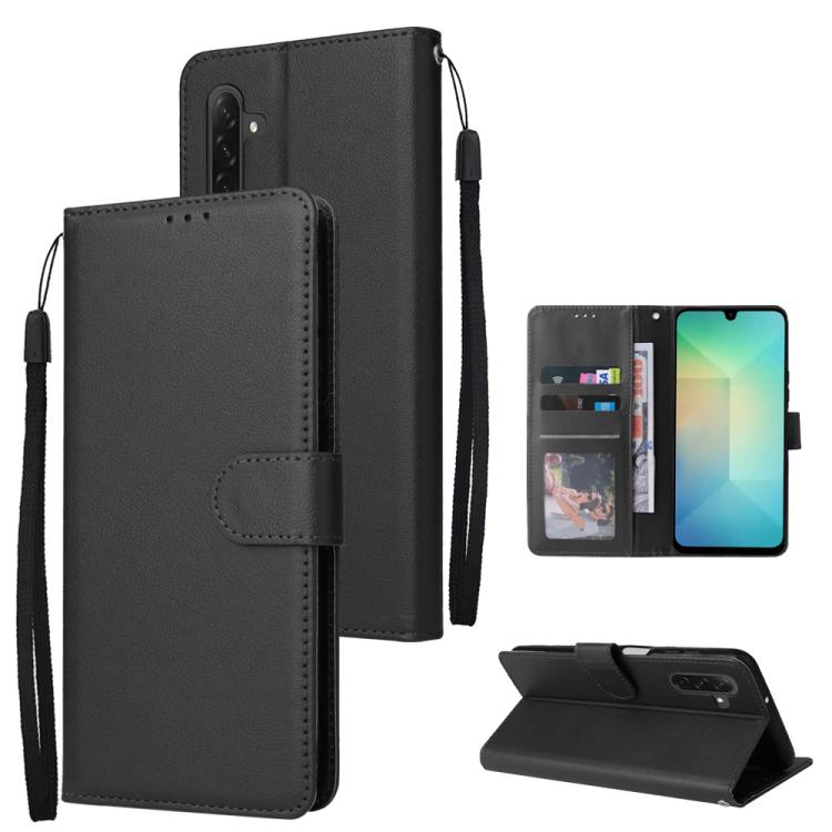 Custodia per cellulare multifunzionale in pelle con 3 slot per schede, For Galaxy A26 5G / A18 / A17, For Galaxy A57 5G, For Galaxy A37 5G, For Galaxy A56 5G