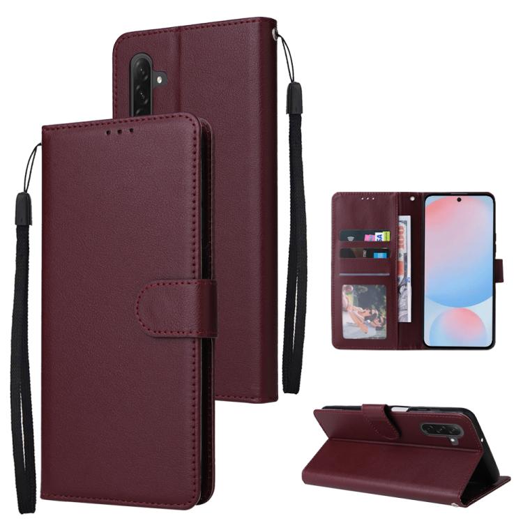 Custodia per cellulare multifunzionale in pelle con 3 slot per schede, For Galaxy A26 5G / A18 / A17, For Galaxy A57 5G, For Galaxy A37 5G, For Galaxy A56 5G