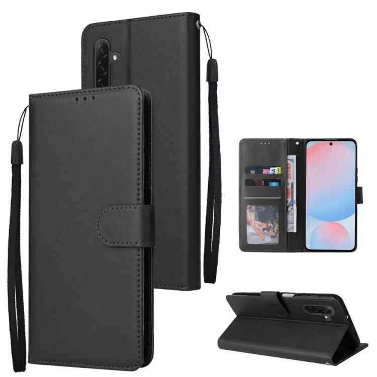 Custodia per cellulare multifunzionale in pelle con 3 slot per schede, For Galaxy A26 5G / A18 / A17, For Galaxy A57 5G, For Galaxy A37 5G, For Galaxy A56 5G